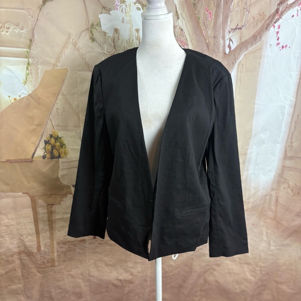 NEW Theory Women's linen Benefield Blazer Jacket - Picture 2 of 11